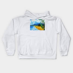 beautiful lakeside scenery Kids Hoodie